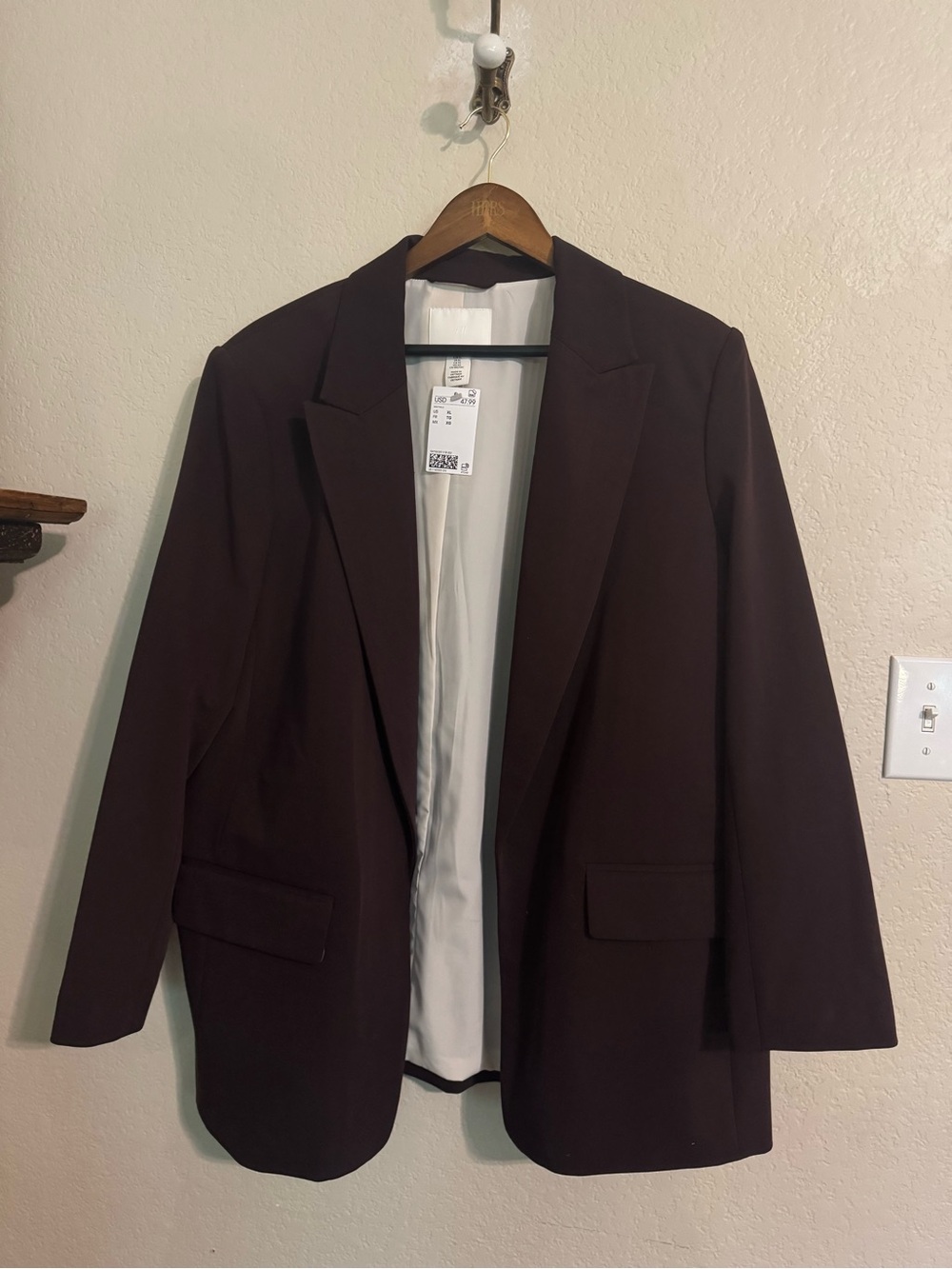 H&M Women’s Dark Brown Single-Breasted Blazer